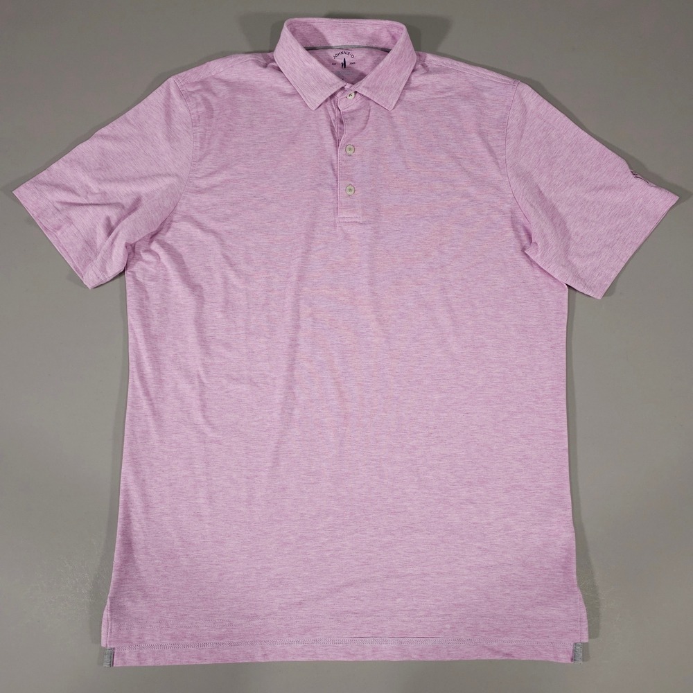 Johnnie-O Maddox Polo Mens Large Jam Pink Heather Top Shelf JMPO5220